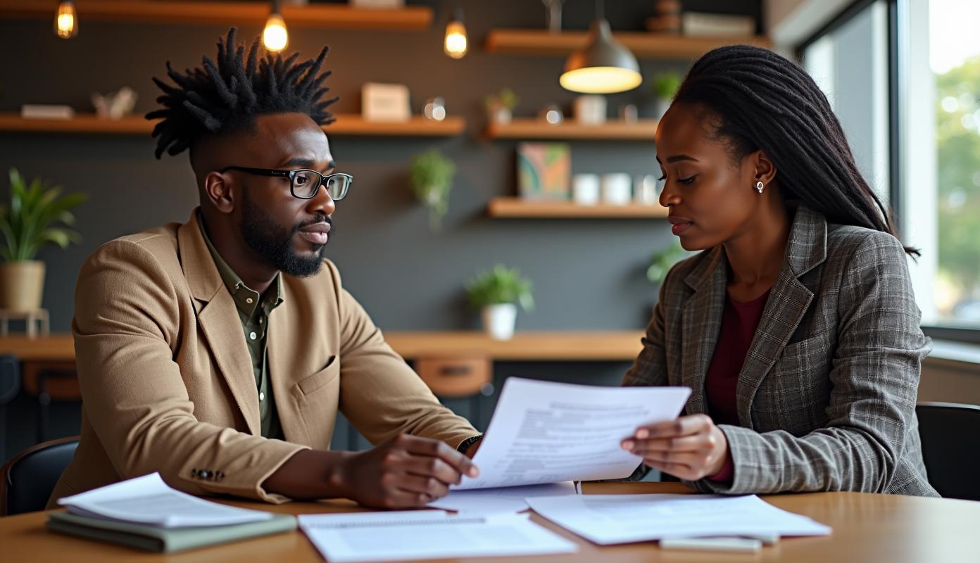 Professionelt samtale om sikker finansiering